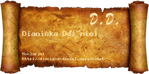 Dianiska Dániel névjegykártya